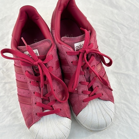 adidas Shoes - Adidas Superstar Pink Suede Sneakers
